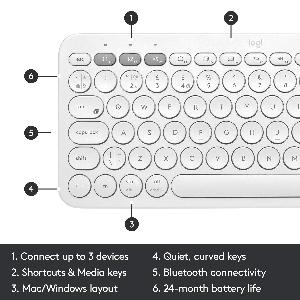 Logitech K380 Multi-Device Bluetooth Keyboard (Off-white)