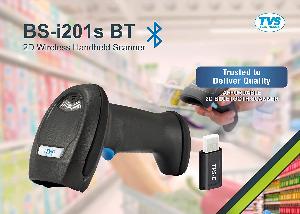 TVSE BS-I201 S Bluetooth Barcode Scanner | Wireless connectivity Upto 25 Meters | Scans Both 1d and 2D bar Codes | Offline Storage Mode with 512000 Characters